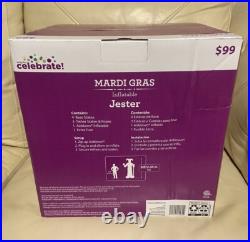 Way To Celebrate Mardi Gras Inflatable Jester 8 Feet Tall Lights Up NIB