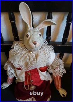 Wayne M. Kleski I'm Late Whimsical 28 Inch Tall Rabbit Doll withPocket Watch Wayne M. Kleski I'm Late Whimsical 28 Inch Tall Rabbit Doll withPocket Watch