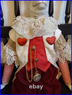 Wayne M. Kleski I'm Late Whimsical 28 Inch Tall Rabbit Doll withPocket Watch Wayne M. Kleski I'm Late Whimsical 28 Inch Tall Rabbit Doll withPocket Watch
