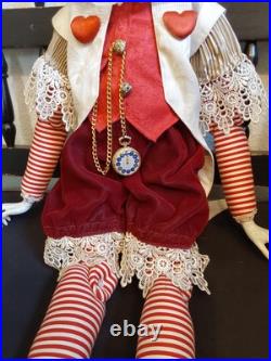 Wayne M. Kleski I'm Late Whimsical 28 Inch Tall Rabbit Doll withPocket Watch Wayne M. Kleski I'm Late Whimsical 28 Inch Tall Rabbit Doll withPocket Watch