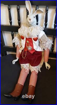 Wayne M. Kleski I'm Late Whimsical 28 Inch Tall Rabbit Doll withPocket Watch Wayne M. Kleski I'm Late Whimsical 28 Inch Tall Rabbit Doll withPocket Watch