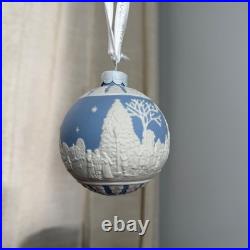 Wedgwood Carol Service Bauble Jasperware Blue Christmas Ornament Bulb 2016