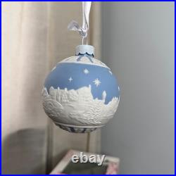 Wedgwood Carol Service Bauble Jasperware Blue Christmas Ornament Bulb 2016