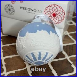 Wedgwood Carol Service Bauble Jasperware Blue Christmas Ornament Bulb 2016