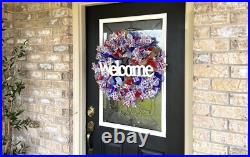 Welcome Louisiana Seafood Boil Summer Front Door Wreath Crawfish Lobster Shrimp