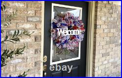 Welcome Louisiana Seafood Boil Summer Front Door Wreath Crawfish Lobster Shrimp