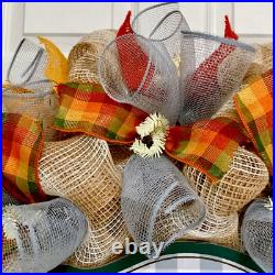 Welcome To Our Roost Country Farmhouse Deco Mesh Wreath