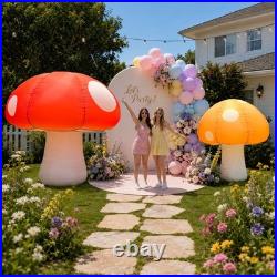 Wellcomer 2 Pcs Giant Inflatable Mushroom Outdoor Decorations 6Ft & 8Ft Tall