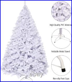 White Artificial Christmas Tree, 9FT Artificial Pine Tree WithPremium PVC Needles