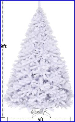 White Artificial Christmas Tree, 9FT Artificial Pine Tree WithPremium PVC Needles