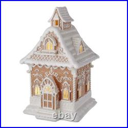 White Icing Lighted Gingerbread House 13 White Icing Lighted Gingerbread House 13