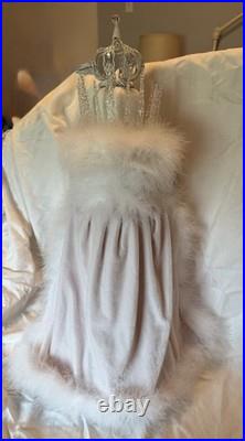 White Silver Red King Nutcracker with Crown Glitter Christmas Decor 26 in
