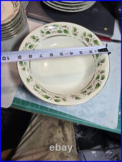 Whole Set Of Vintage Royal Limited Holly Holiday Christmas Plates, Cups, Bowls