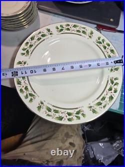 Whole Set Of Vintage Royal Limited Holly Holiday Christmas Plates, Cups, Bowls