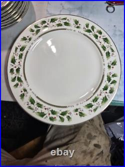 Whole Set Of Vintage Royal Limited Holly Holiday Christmas Plates, Cups, Bowls
