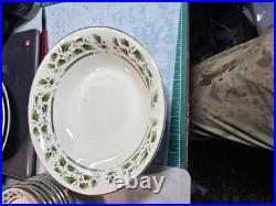 Whole Set Of Vintage Royal Limited Holly Holiday Christmas Plates, Cups, Bowls