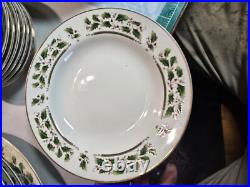 Whole Set Of Vintage Royal Limited Holly Holiday Christmas Plates, Cups, Bowls