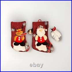 Wholesale 162 Handmade Christmas Stocking Bags Santa Rudolph 3D ships same day