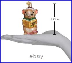 Wholesale Lot of 12 Caroling Mouse-Gray- Blown Glass Christmas Ornament by OWC