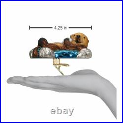 Wholesale Lot of 12 Floating Sea Otter-Clip On Blown Glass Ornaments by OWC
