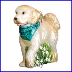Wholesale Lot of 12 Goldendoodle/Labradoodle-Cream-Blown Glass Ornaments by OWC