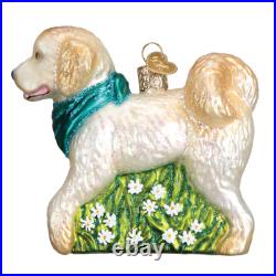 Wholesale Lot of 12 Goldendoodle/Labradoodle-Cream-Blown Glass Ornaments by OWC