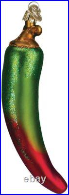 Wholesale lot of 12 Sets of 2 Chili Peppers Blown Glass Ornament by Old World