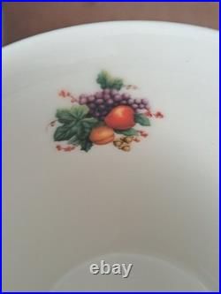 William James Stoneware 34 Piece Christmas Holiday Plaid Ribbon Fruit Dinnerware