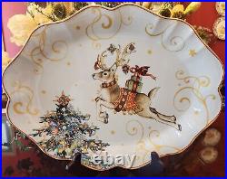 Williams SonomaTwas the Night Before Christmas Reindeer Oval Platter NEW