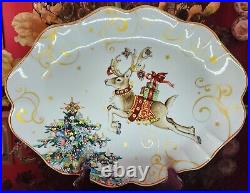 Williams SonomaTwas the Night Before Christmas Reindeer Oval Platter NEW