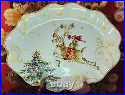 Williams SonomaTwas the Night Before Christmas Reindeer Oval Platter NEW
