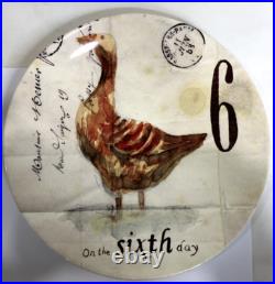 Williams-Sonoma 12 Twelve Days of Christmas 8.5 Plates Drum Box Full Set