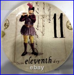 Williams-Sonoma 12 Twelve Days of Christmas 8.5 Plates Drum Box Full Set