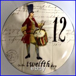 Williams-Sonoma 12 Twelve Days of Christmas 8.5 Plates Drum Box Full Set