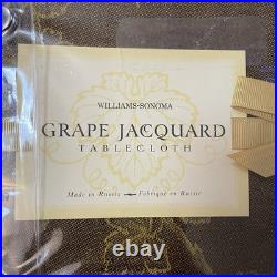 Williams Sonoma Grape Jacquard Square Tablecloth 70x108 NIP Rare HTF B31