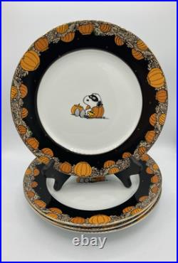Williams Sonoma Peanuts The Great Pumpkin Dinner Plates 10.5 Set of 4