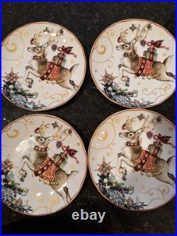 Williams Sonoma Twas The Night Before Christmas Collection Salad Plates Set Of 4