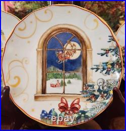 Williams Sonoma Twas the Night Before Christmas Mixed Salad Plates Set of 4 Williams Sonoma Twas the Night Before Christmas Mixed Salad Plates Set of 4