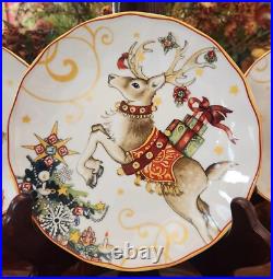 Williams Sonoma Twas the Night Before Christmas Mixed Salad Plates Set of 4 Williams Sonoma Twas the Night Before Christmas Mixed Salad Plates Set of 4