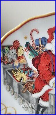 Williams Sonoma Twas the Night Before Christmas Santa on Train Plate 7.25