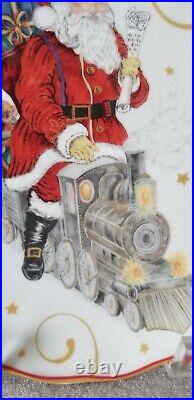 Williams Sonoma Twas the Night Before Christmas Santa on Train Plate 7.25