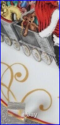 Williams Sonoma Twas the Night Before Christmas Santa on Train Plate 7.25