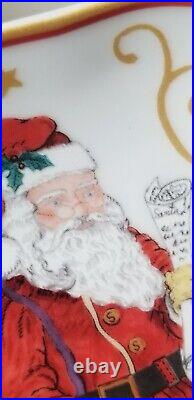Williams Sonoma Twas the Night Before Christmas Santa on Train Plate 7.25