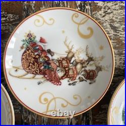 Williams Sonoma Twas the Night Before Christmas mixed 4 Desert plates 4 Inch