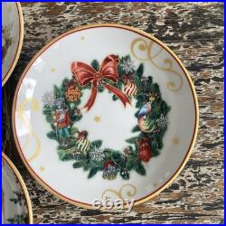 Williams Sonoma Twas the Night Before Christmas mixed 4 Desert plates 4 Inch
