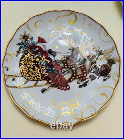 Williams Sonoma Twas the Night Before Christmas mixed set of 4 dinner plates