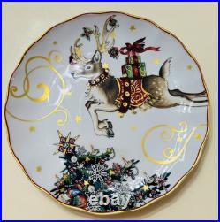 Williams Sonoma Twas the Night Before Christmas mixed set of 4 dinner plates