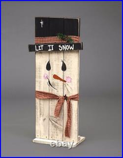 Winter Home Decoration Wooden Plank Christmas Snowman Amish Made in USA