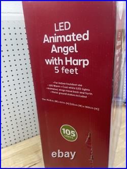 Winter Wonder Lane 5' LED Animated Angel With Harp Christmas Decor BEAUTIFUL