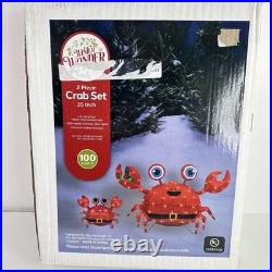 Winter Wonder Lane Holiday Christmas Lighted Crab Set Indoor Outdoor